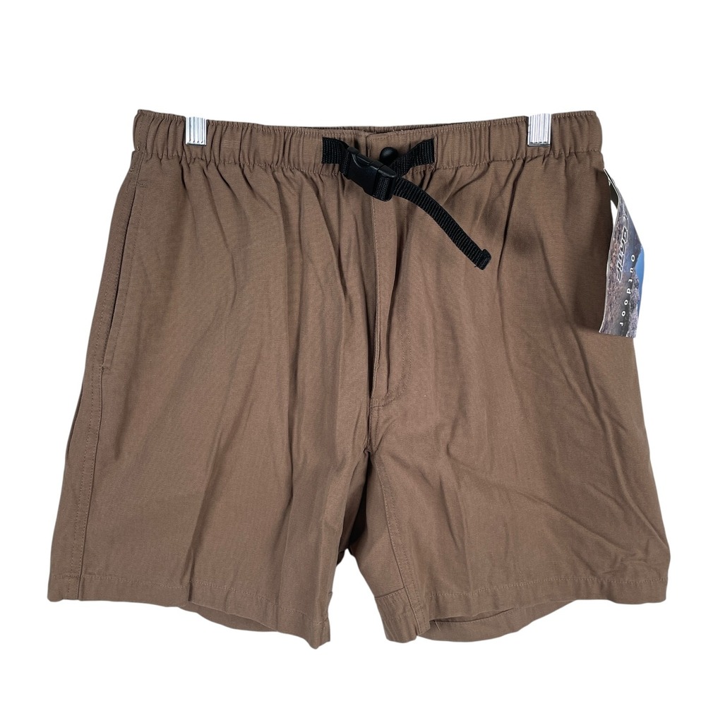 New Sportif USA Womens Outdoor Shorts Medium Brown Cotton Belted Canvas‎ Hiking